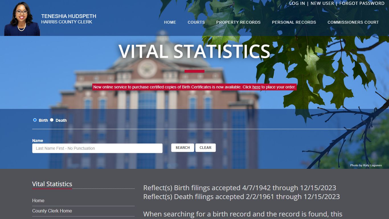 Web Inquiry - Harris County, Texas