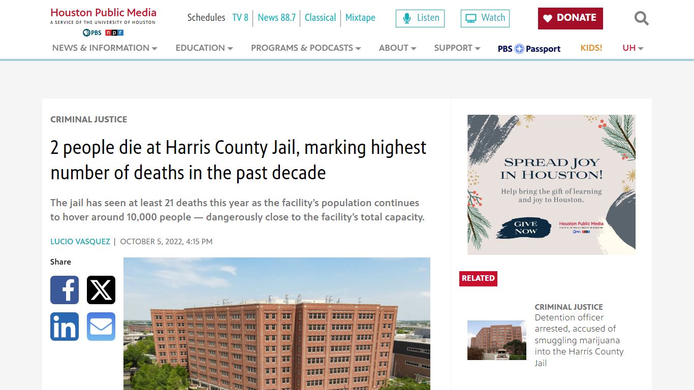 2 people die at Harris County Jail, marking highest number of deaths in ...